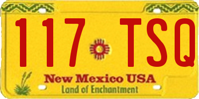 NM license plate 117TSQ