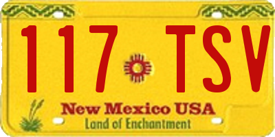 NM license plate 117TSV