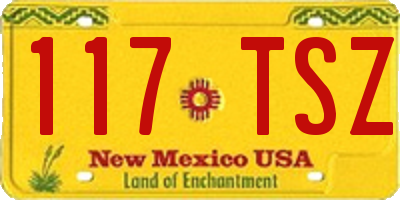 NM license plate 117TSZ