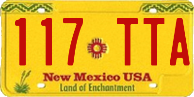 NM license plate 117TTA