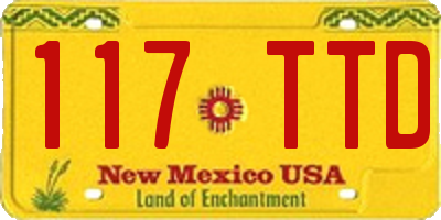 NM license plate 117TTD