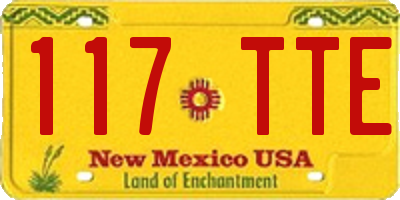 NM license plate 117TTE