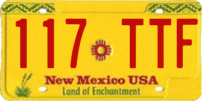 NM license plate 117TTF