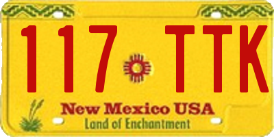 NM license plate 117TTK
