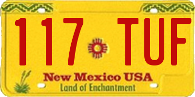 NM license plate 117TUF