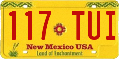 NM license plate 117TUI