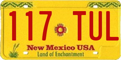 NM license plate 117TUL