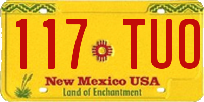 NM license plate 117TUO