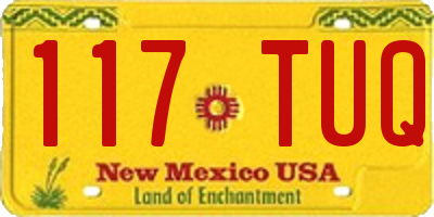 NM license plate 117TUQ