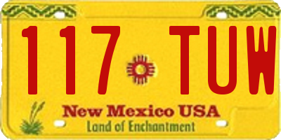 NM license plate 117TUW