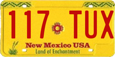 NM license plate 117TUX