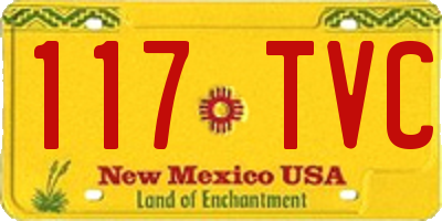 NM license plate 117TVC