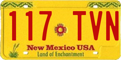 NM license plate 117TVN