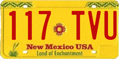 NM license plate 117TVU
