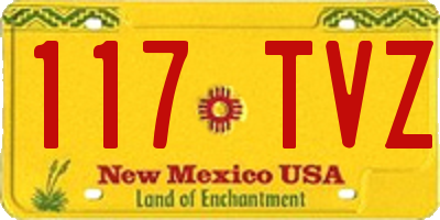 NM license plate 117TVZ