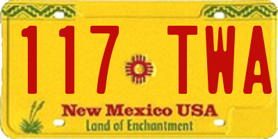 NM license plate 117TWA
