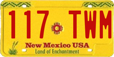NM license plate 117TWM