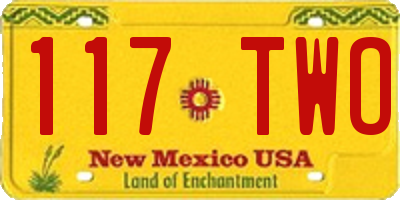 NM license plate 117TWO