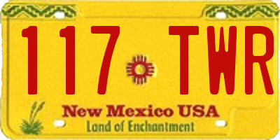 NM license plate 117TWR