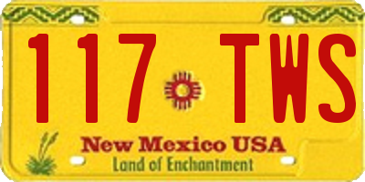 NM license plate 117TWS
