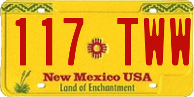 NM license plate 117TWW