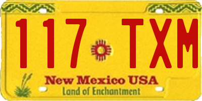 NM license plate 117TXM