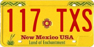 NM license plate 117TXS