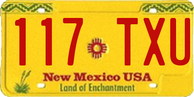 NM license plate 117TXU