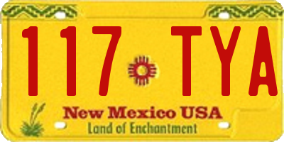 NM license plate 117TYA