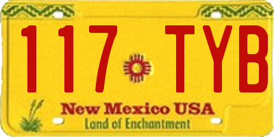 NM license plate 117TYB