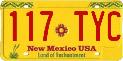 NM license plate 117TYC