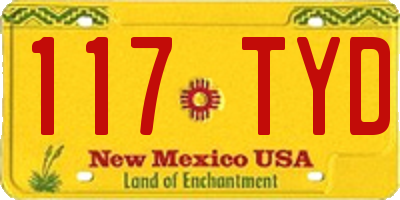 NM license plate 117TYD