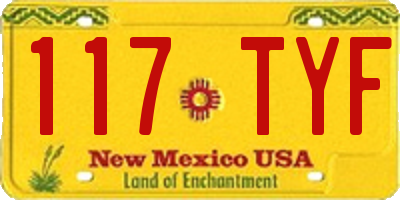 NM license plate 117TYF