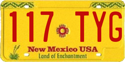 NM license plate 117TYG