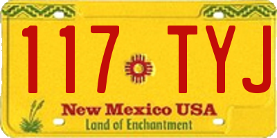 NM license plate 117TYJ