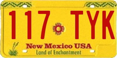 NM license plate 117TYK