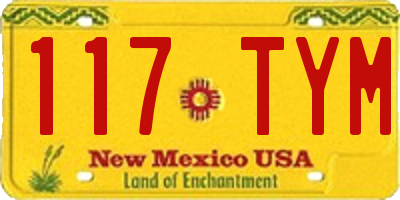 NM license plate 117TYM