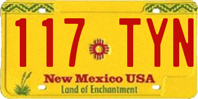 NM license plate 117TYN