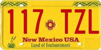 NM license plate 117TZL