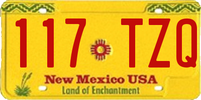 NM license plate 117TZQ