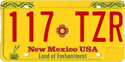 NM license plate 117TZR