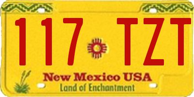 NM license plate 117TZT