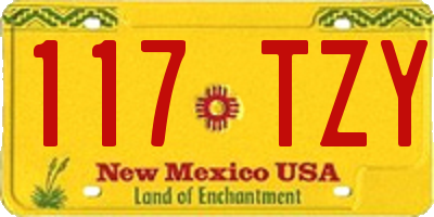 NM license plate 117TZY