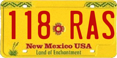 NM license plate 118RAS