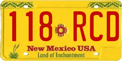 NM license plate 118RCD