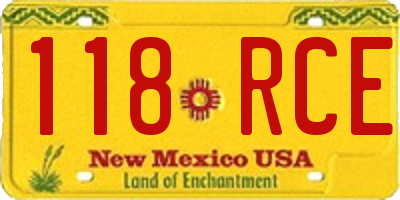NM license plate 118RCE