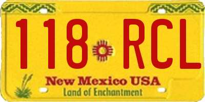 NM license plate 118RCL