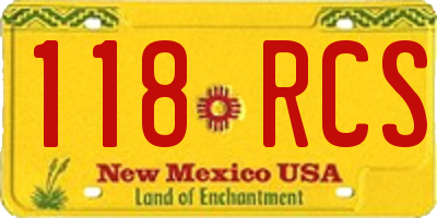 NM license plate 118RCS
