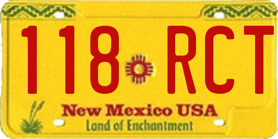 NM license plate 118RCT