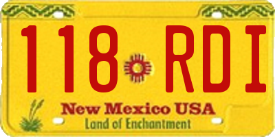 NM license plate 118RDI